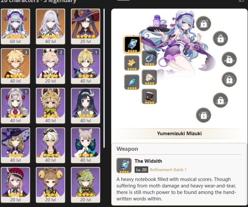 NA- AR:40- YUMEMIZUKI MIZUKI - SKIRK - MONA- 20 characters