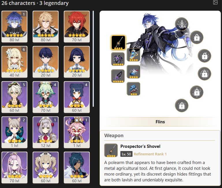 NA - AR:52 - VARKA - FLINS - DILUC - MANEKIN - MANEKINA - 26 characters