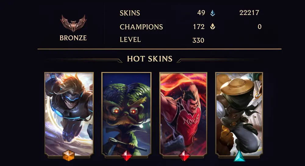 BRONZE IV - 330 LVL - 49 SKIN