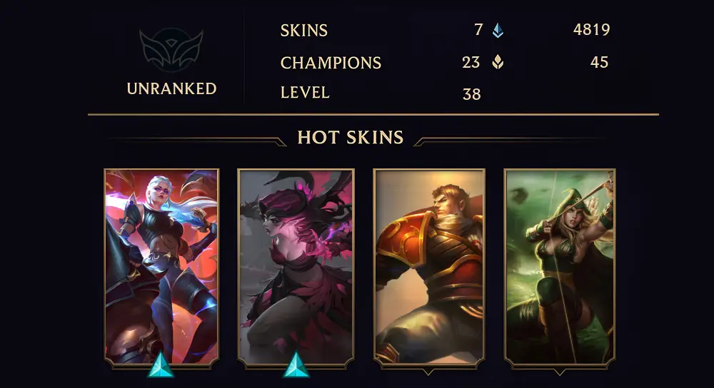 UNRANKED - 38 LVL - 7 SKIN