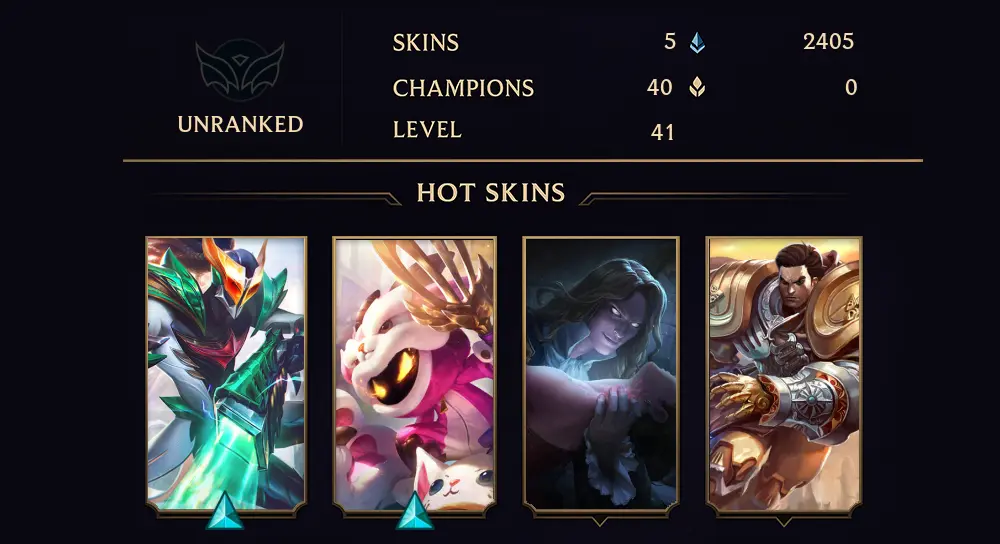 UNRANKED - 41 LVL - 5 SKIN