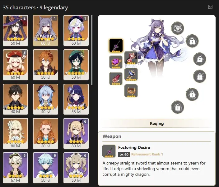 EU - AR:45- 35  CHARACTERS [10 - 5 STARS CHARACTERS ]