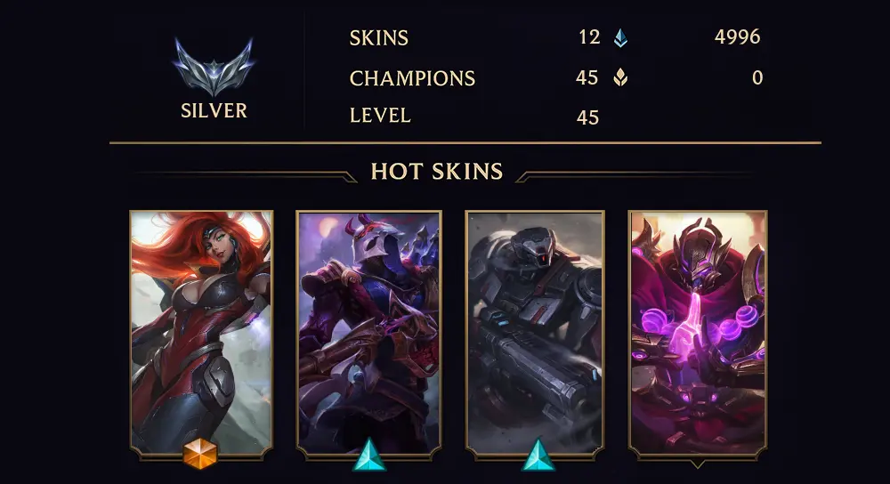 SILVER III - 45 LVL - 12 SKIN