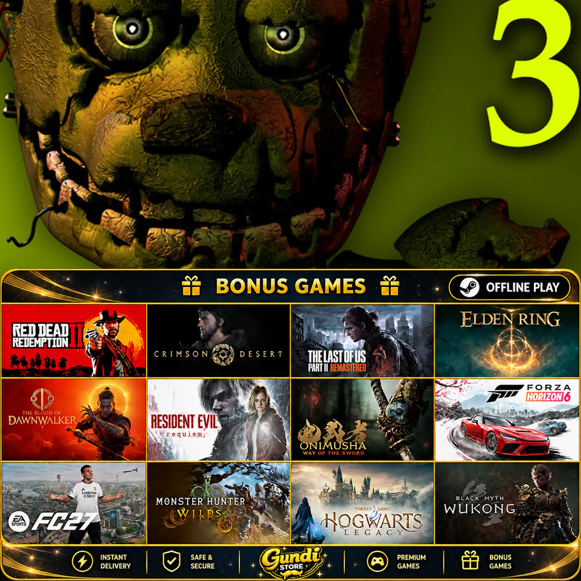[AUTO CODE] - Five Nights at Freddy's 3 + BONUS GAME