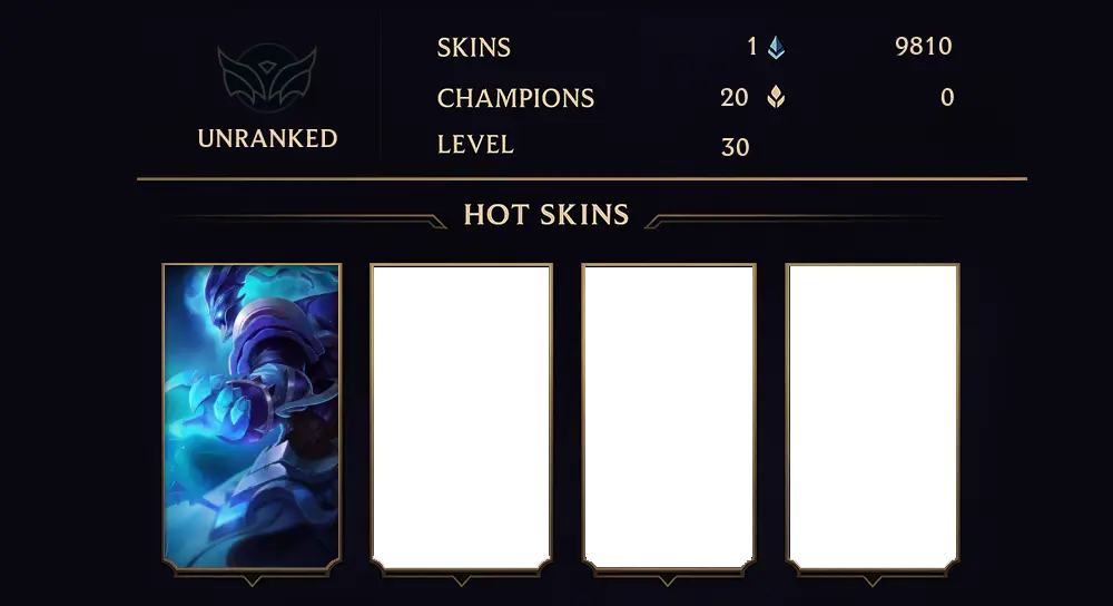UNRANKED - 30 LVL - 1 SKIN