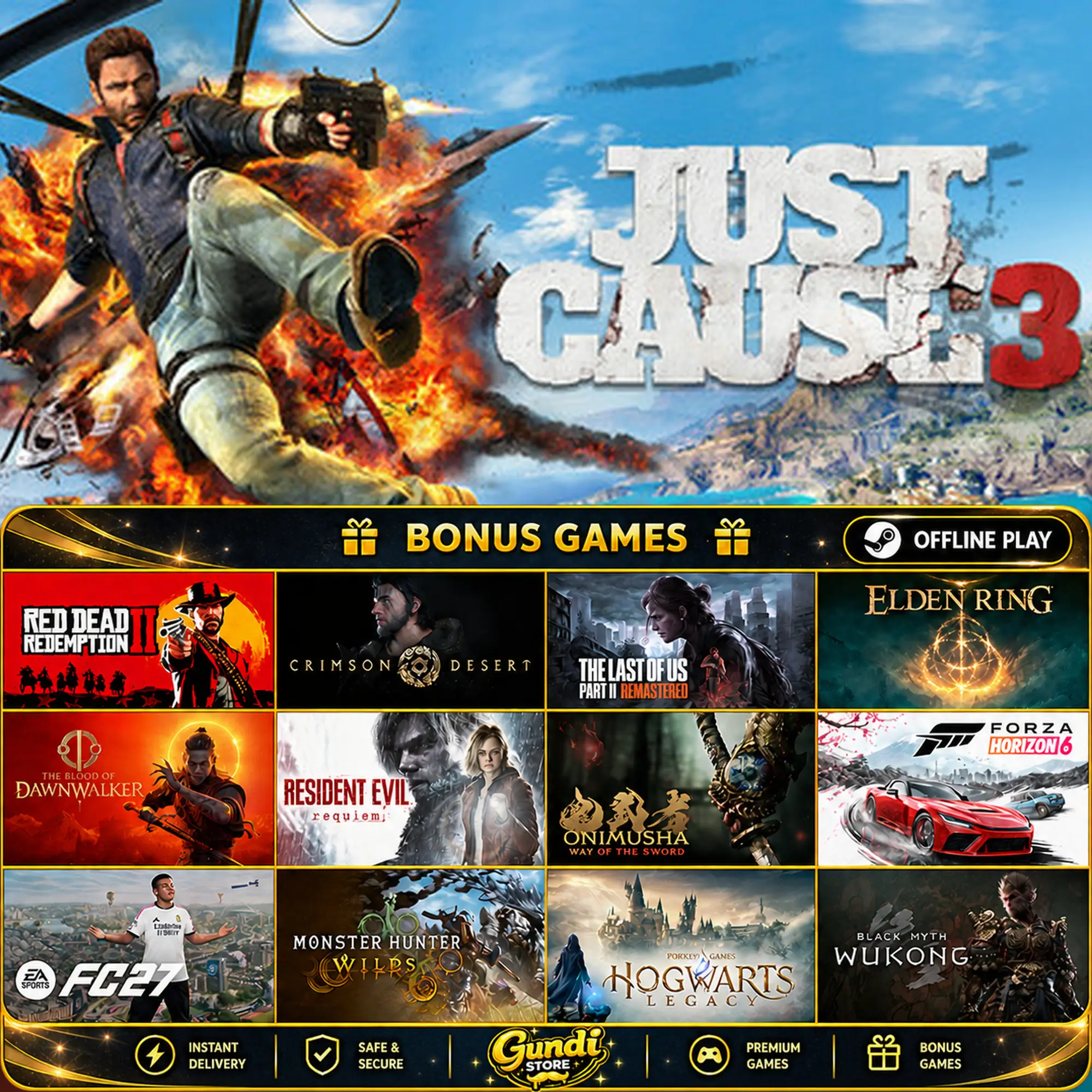 [AUTO CODE] - Just Cause™ 3 + BONUS GAME