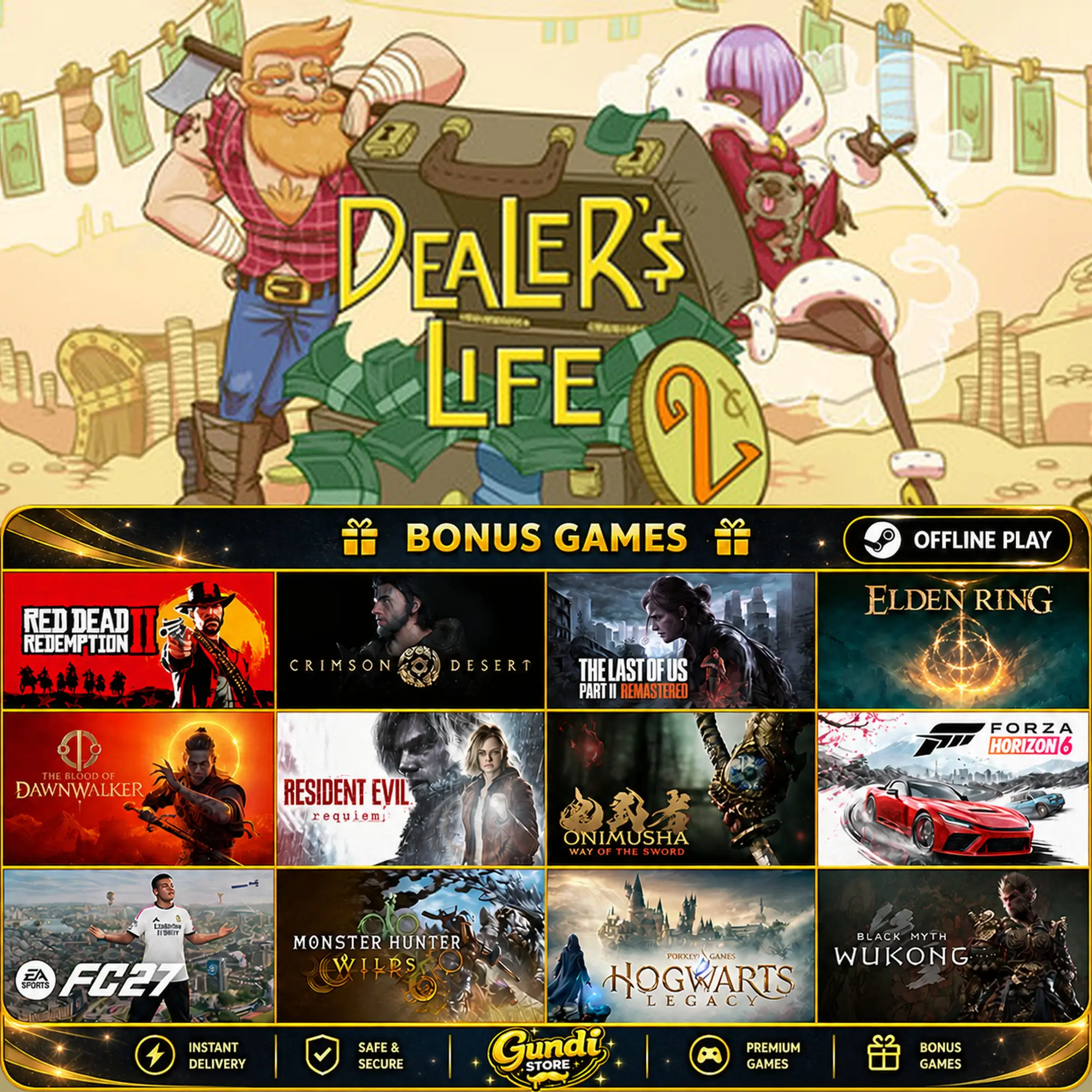 [AUTO CODE] - Dealer's Life 2 + BONUS GAME