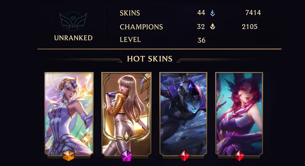 UNRANKED - 36 LVL - 44 SKIN