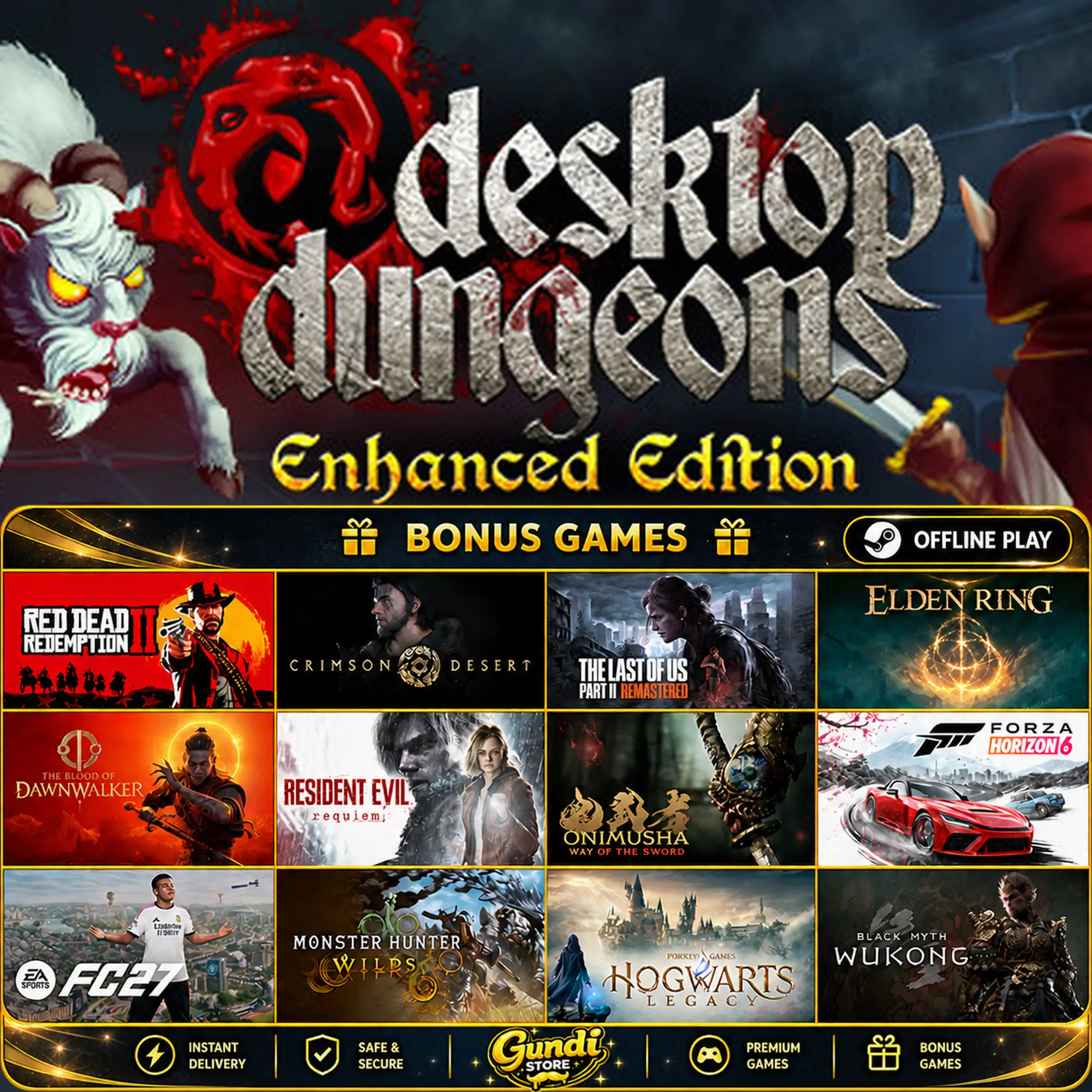 [AUTO CODE] - Desktop Dungeons + BONUS GAME