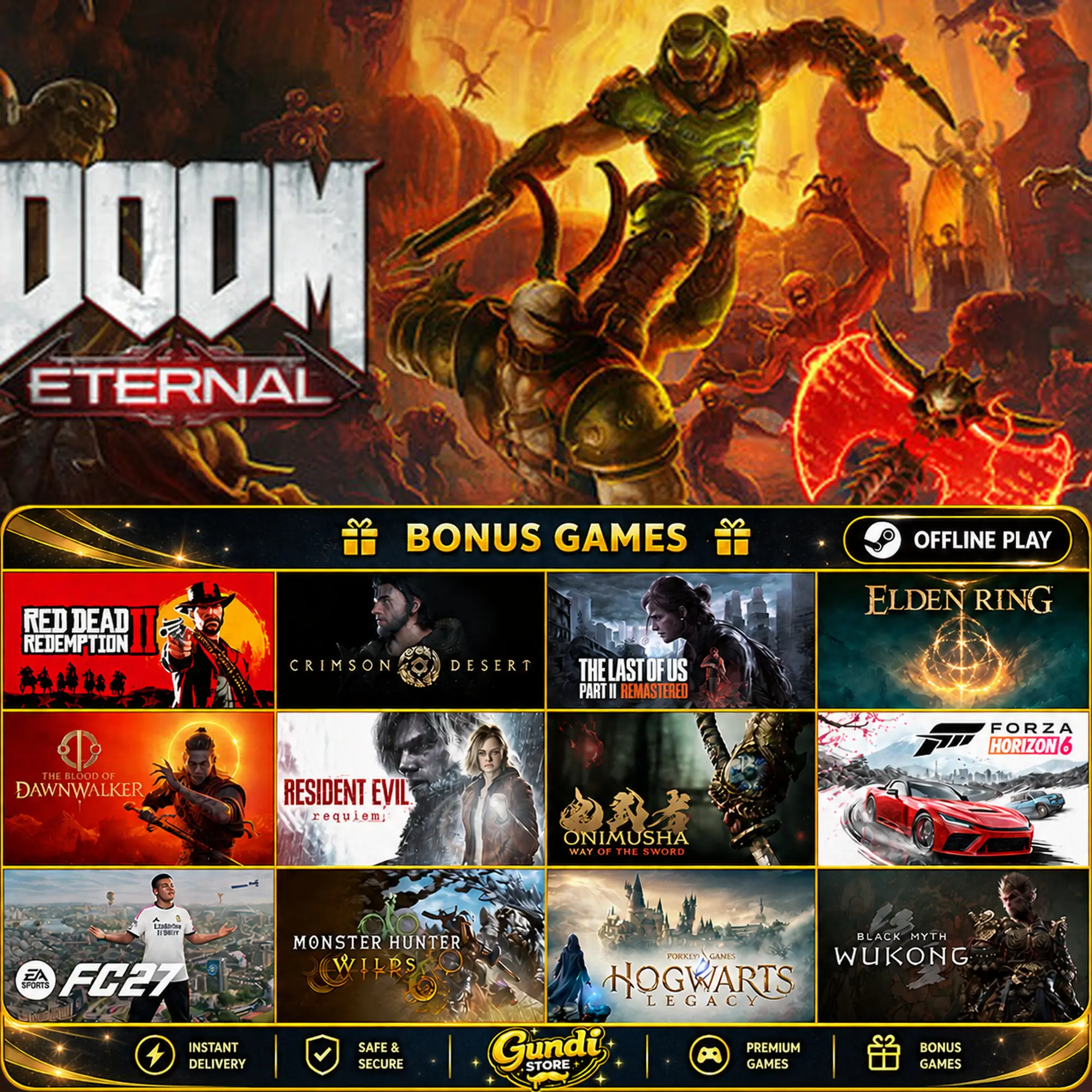 [AUTO CODE] - DOOM Eternal + BONUS GAME