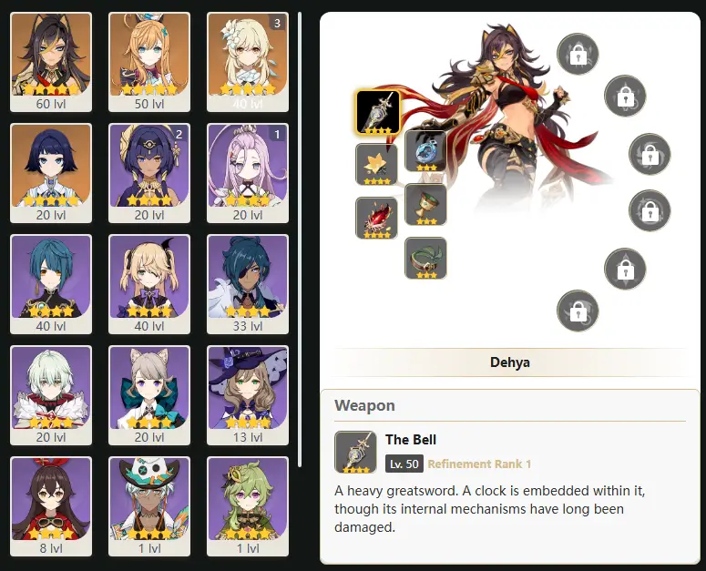 EU - AR: 35 - 17 CHARACTERS [ 3 - FIVE STARS CHARACTERS ] Dehya - Escoffier - Manekina