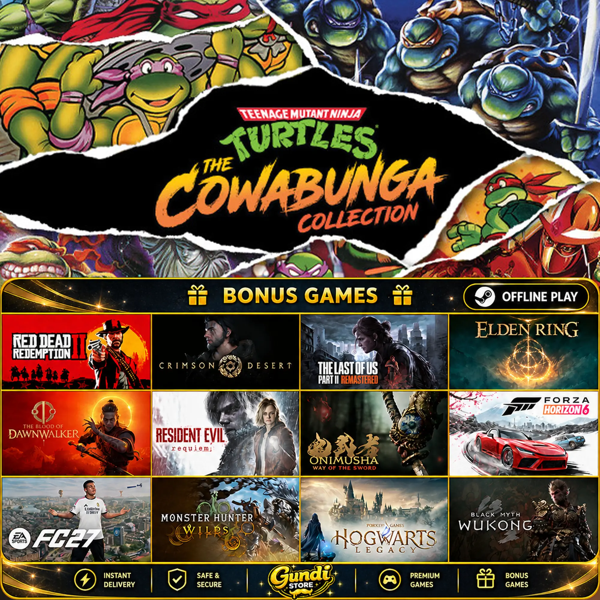 [AUTO CODE] - Teenage Mutant Ninja Turtles_ The Cowabunga Collection + BONUS GAME