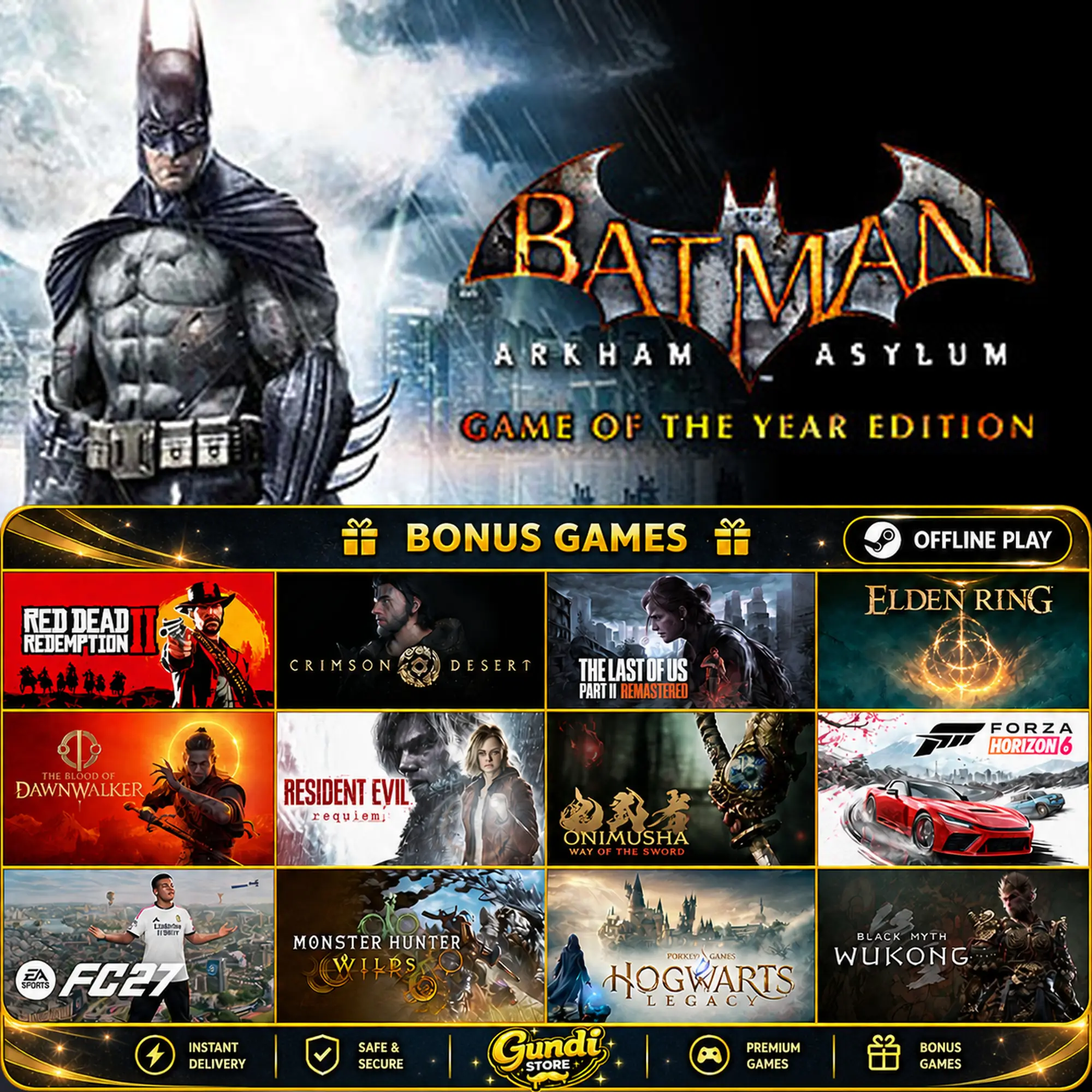 [AUTO CODE] - Batman_ Arkham Asylum Game of the Year Edition + BONUS GAME