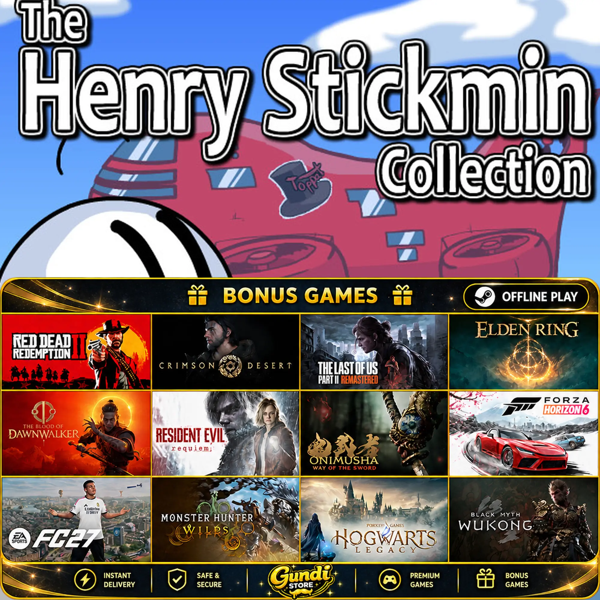 [AUTO CODE] - The Henry Stickmin Collection + BONUS GAME