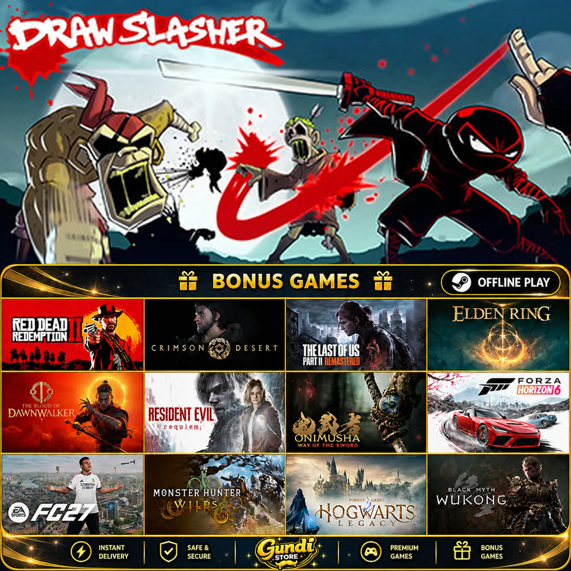 [AUTO CODE] - Draw Slasher + BONUS GAME