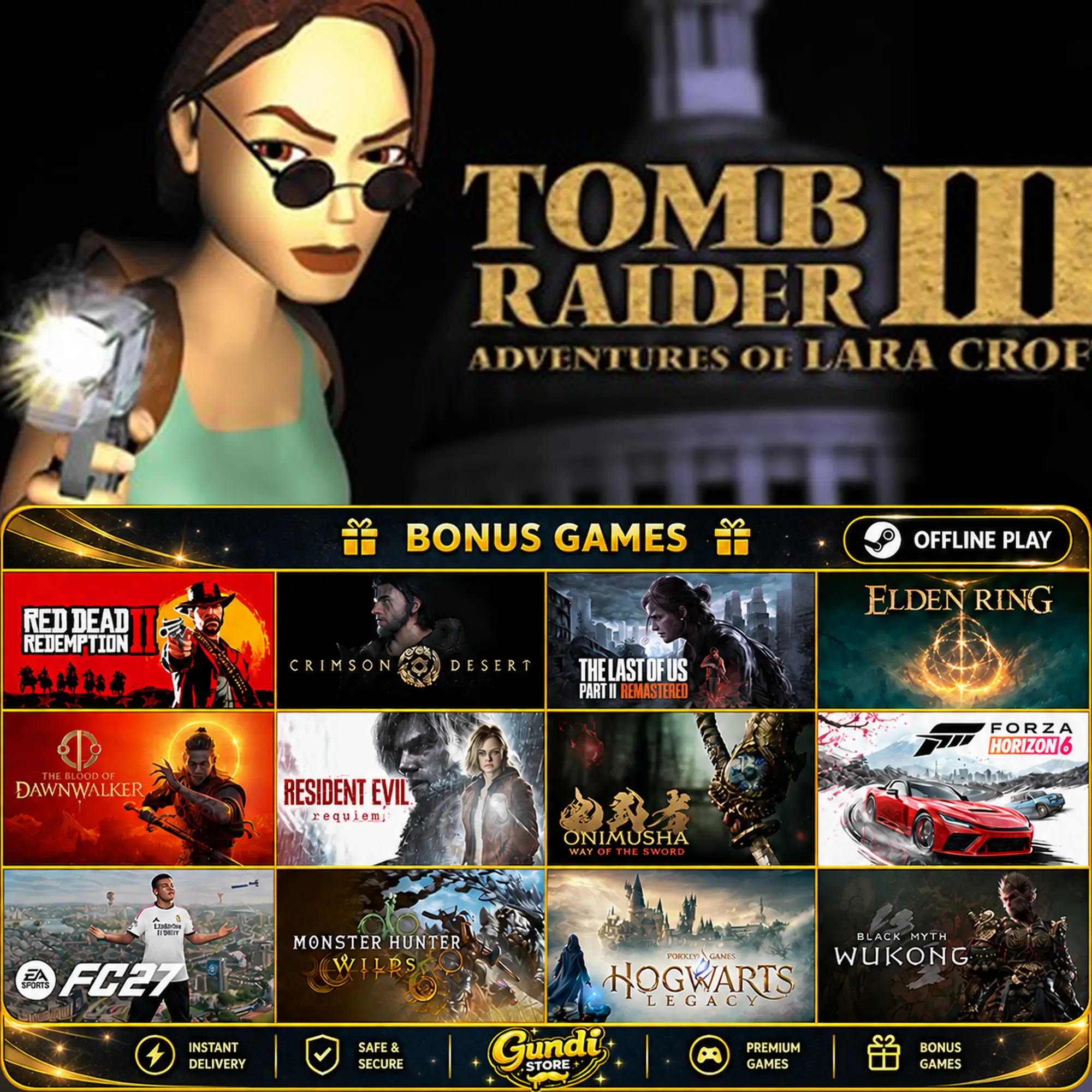 [AUTO CODE] - Tomb Raider III (1998) + BONUS GAME