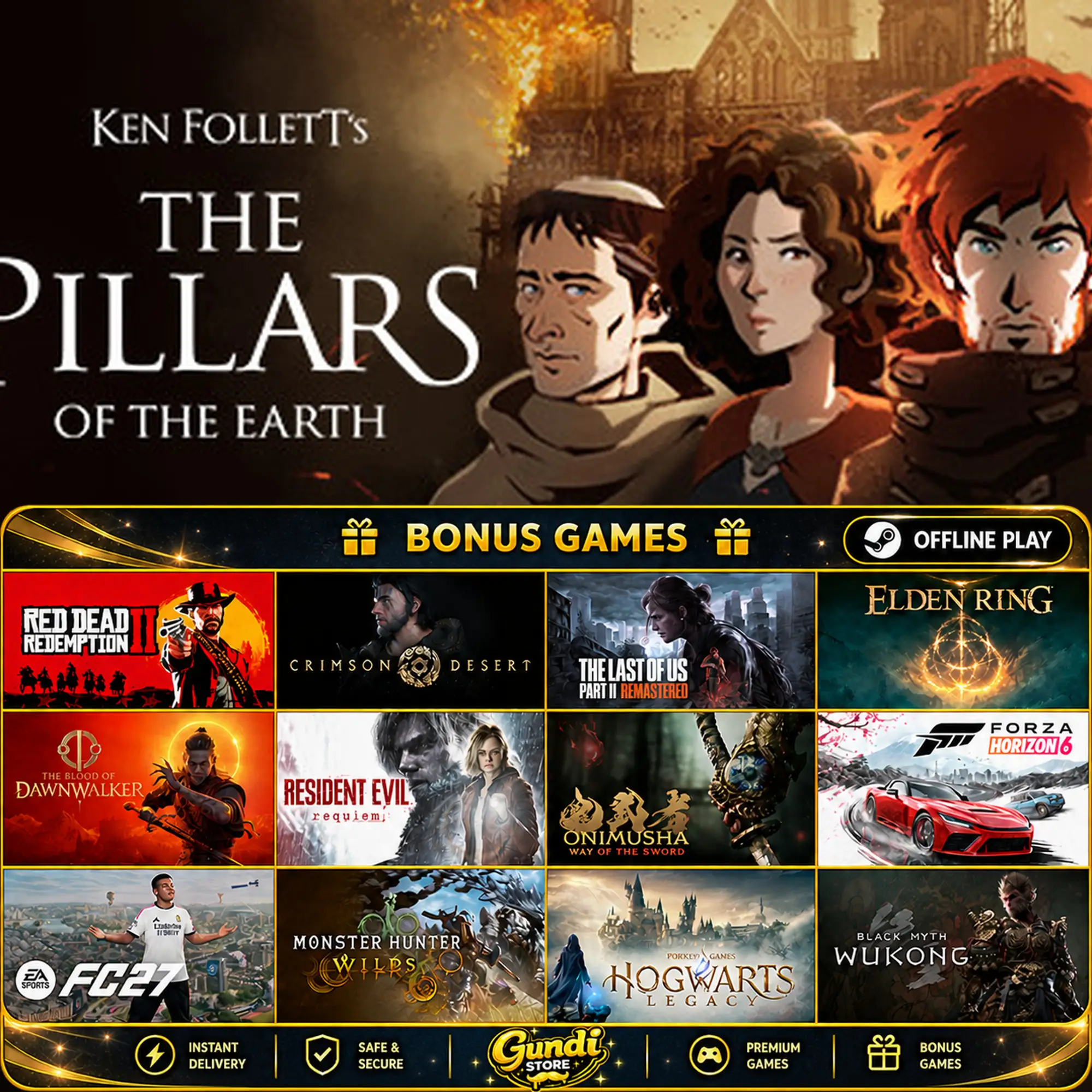 [AUTO CODE] - Ken Follett's The Pillars of the Earth + BONUS GAME