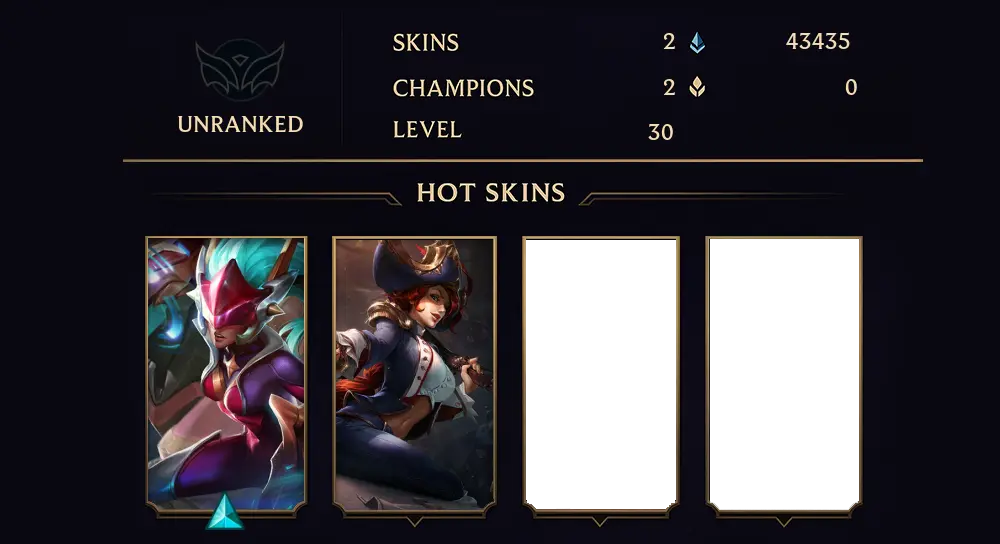 UNRANKED - 30 LVL - 2 SKIN