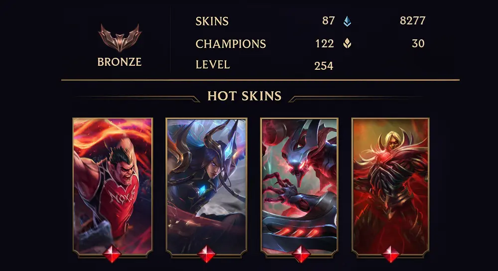 BRONZE II - 254 LVL - 87 SKIN