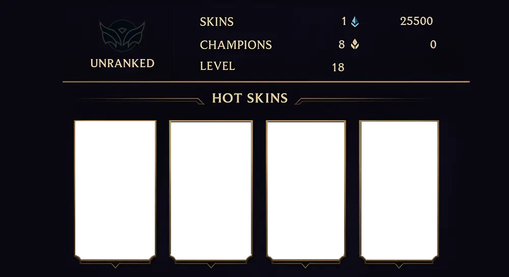 UNRANKED - 18 LVL - 1 SKIN