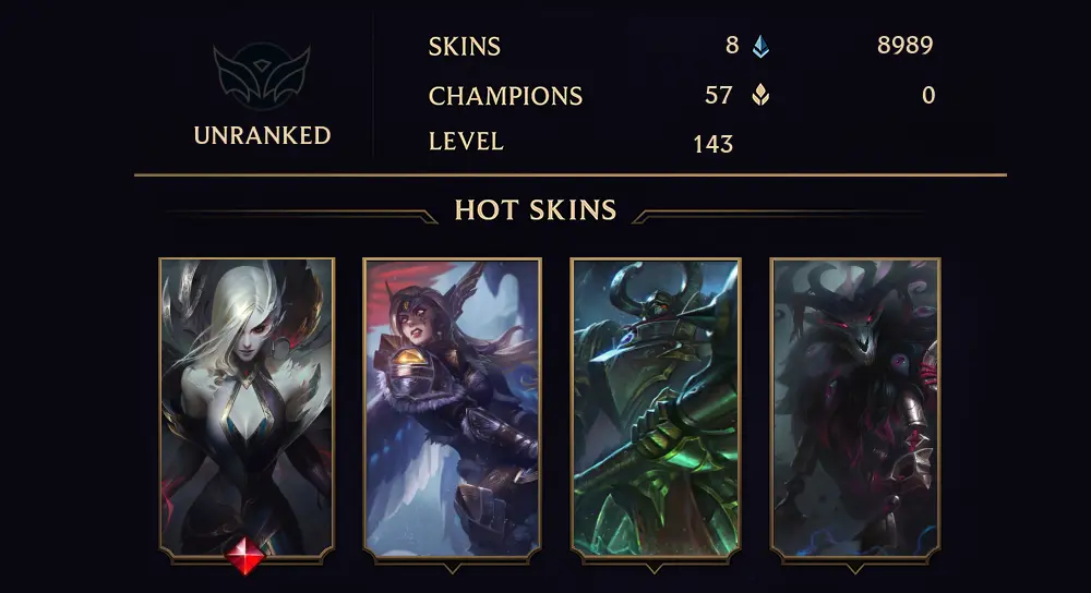 UNRANKED - 143 LVL - 8 SKIN