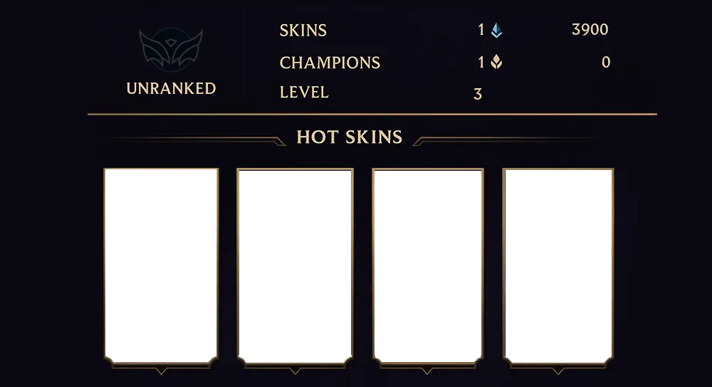 UNRANKED - 3 LVL - 1 SKIN