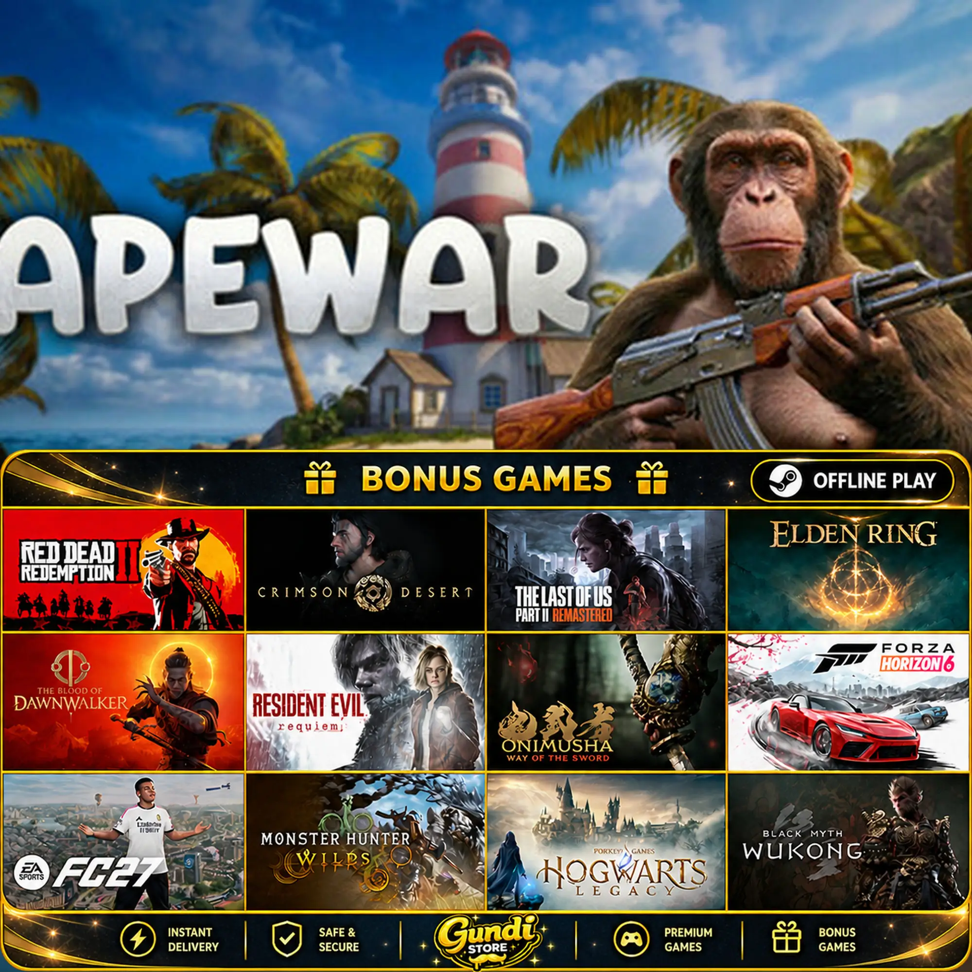 [AUTO CODE] - Apewar + BONUS GAME
