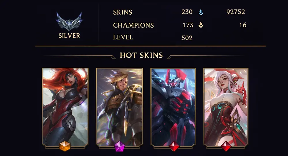 SILVER II - 502 LVL - 230 SKIN