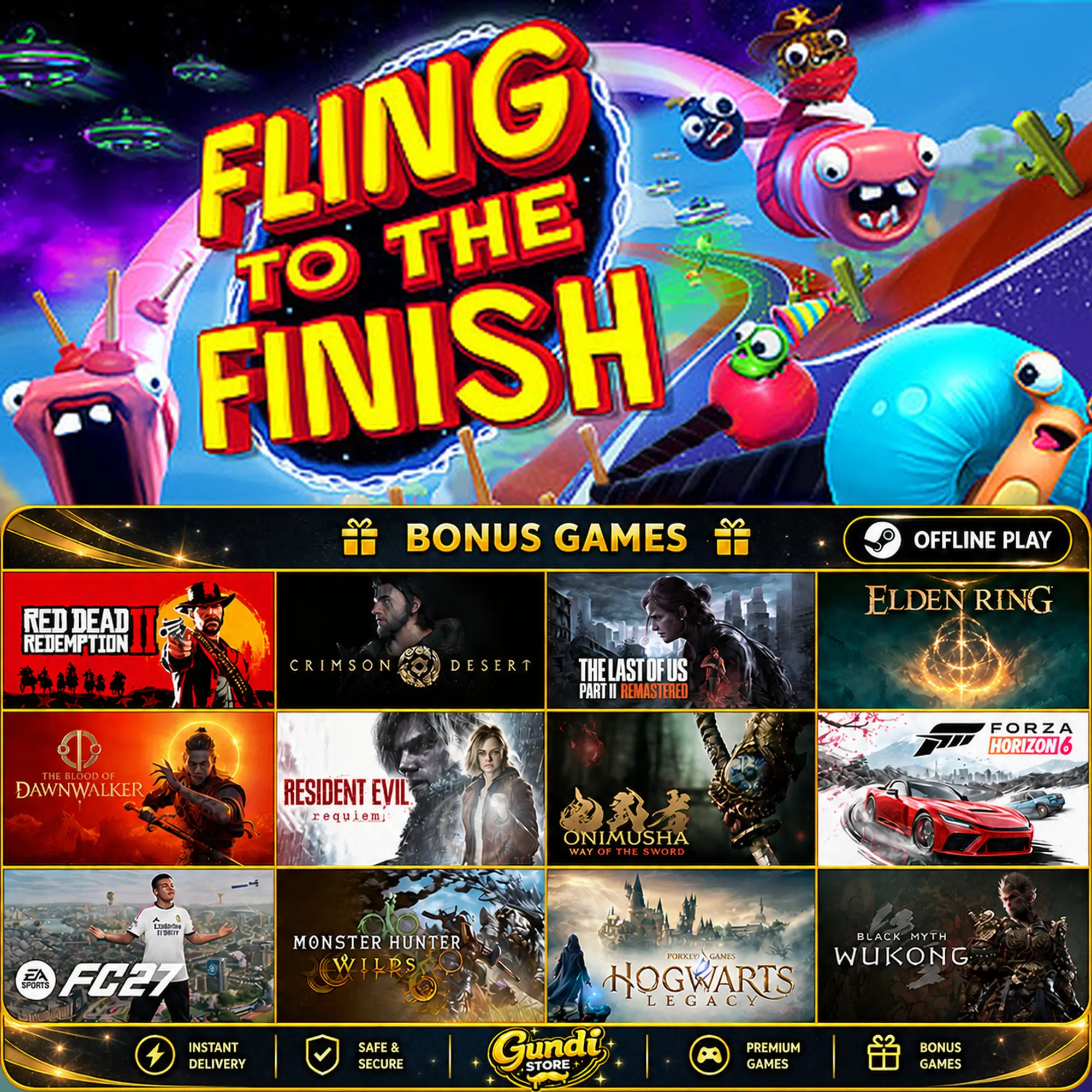 [AUTO CODE] - Fling to the Finish + BONUS GAME