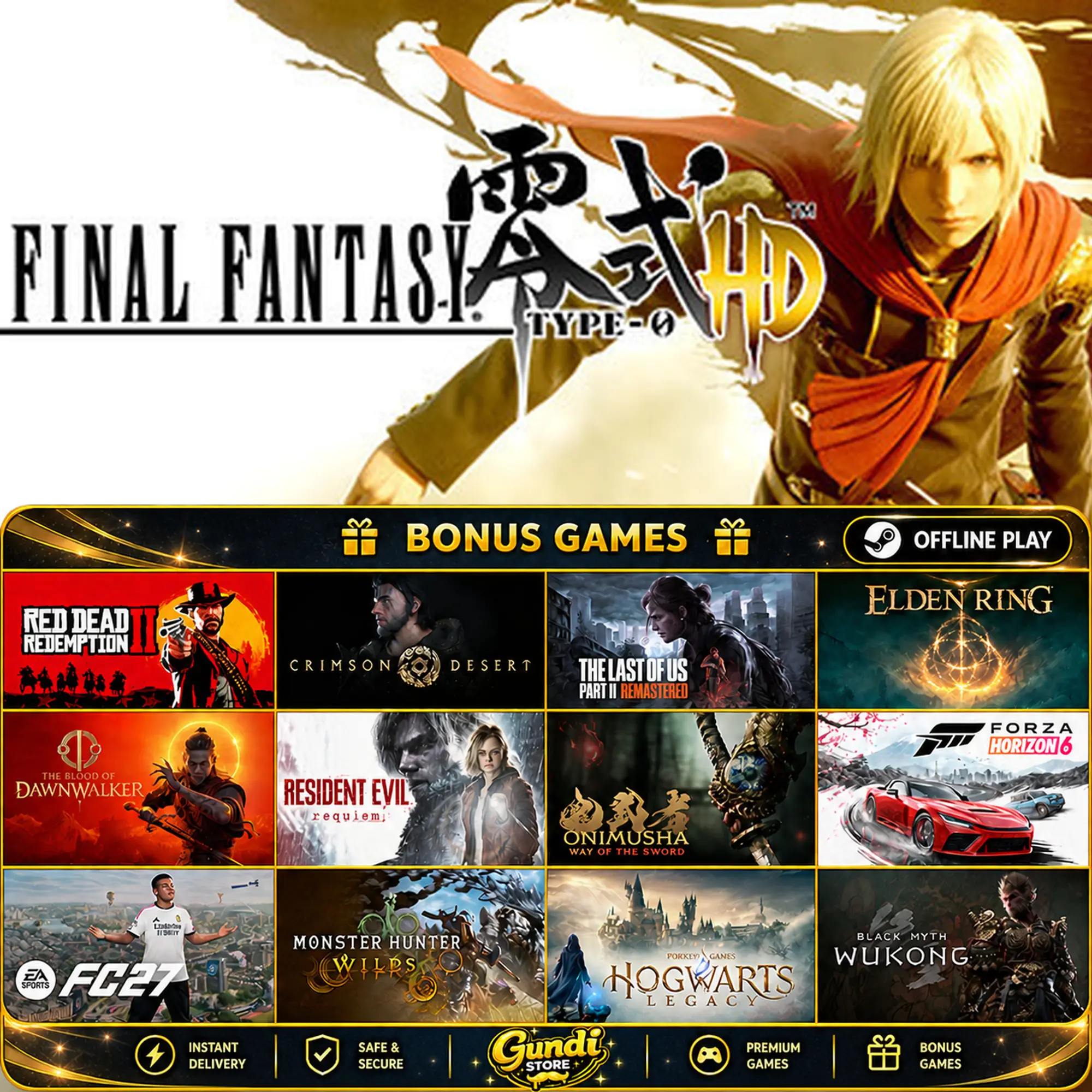 [AUTO CODE] - FINAL FANTASY TYPE-0 HD + BONUS GAME