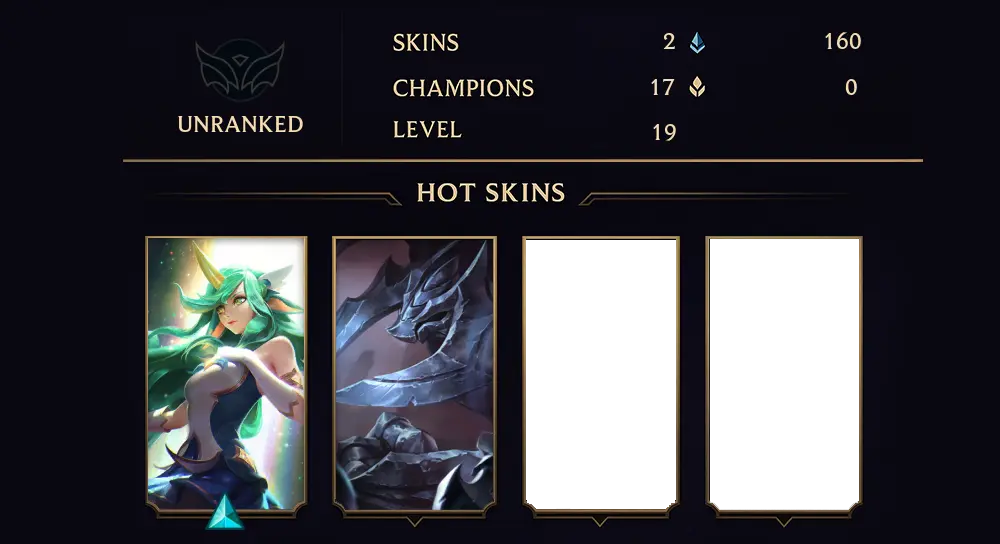 UNRANKED - 19 LVL - 2 SKIN