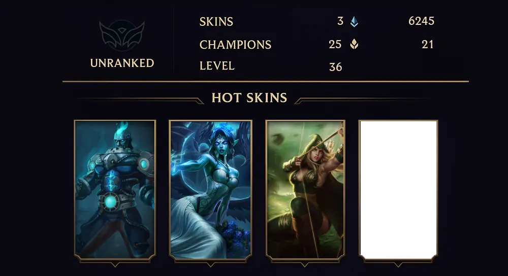 UNRANKED - 36 LVL - 3 SKIN
