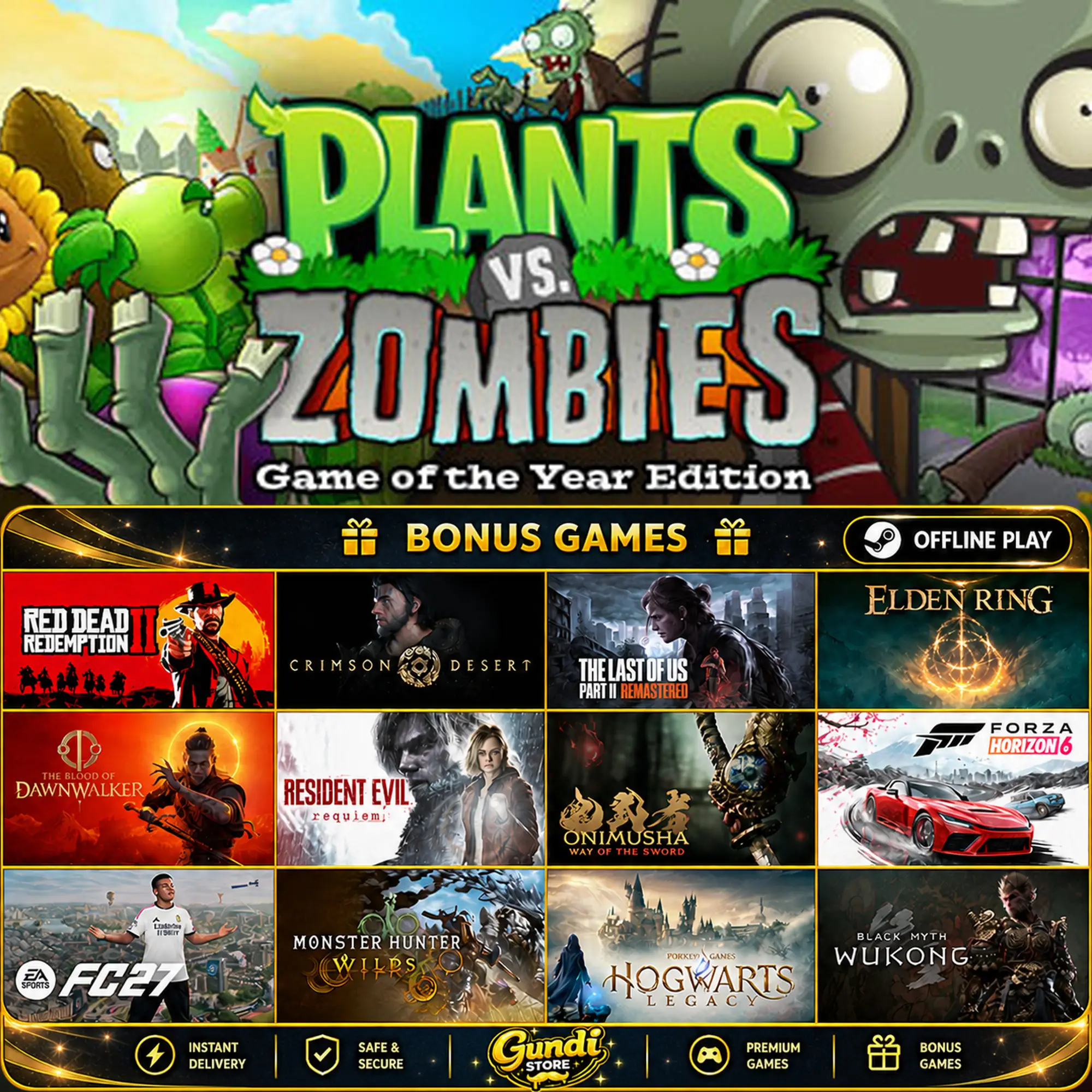 [AUTO CODE] - Plants vs. Zombies_ Game of the Year + BONUS GAME