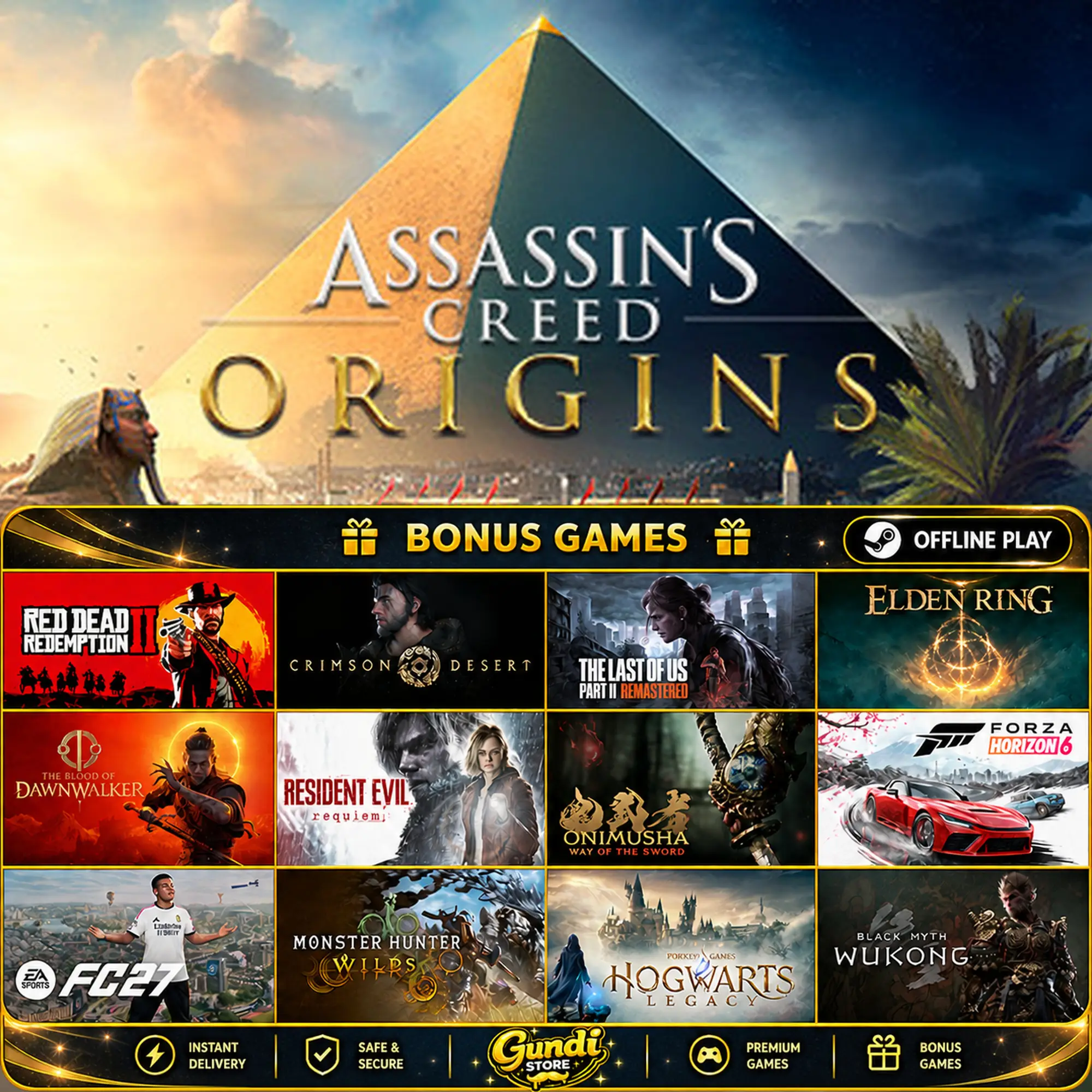 [AUTO CODE] - Assassin's Creed Origins + BONUS GAME