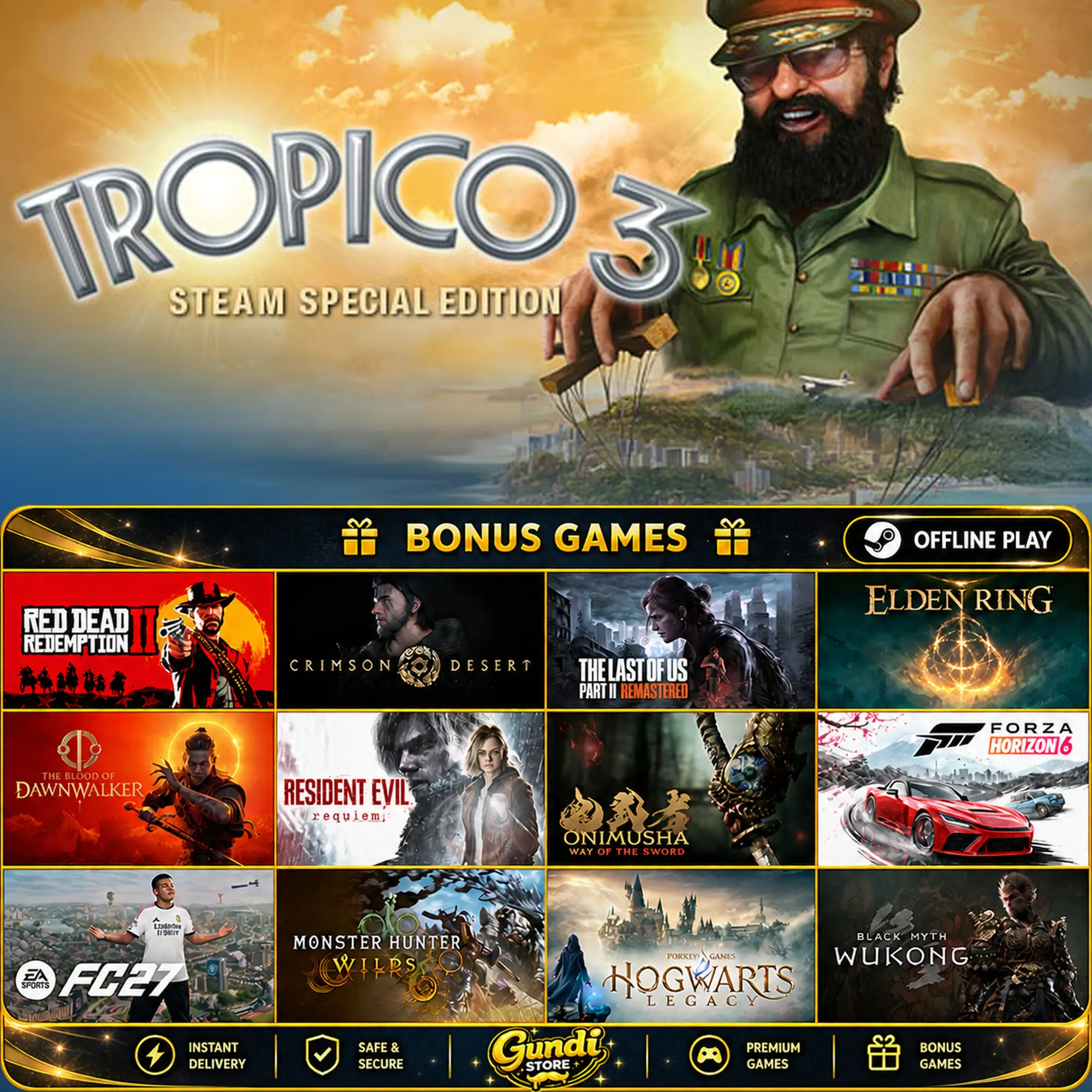 [AUTO CODE] - Tropico 3 - Steam Special Edition + BONUS GAME