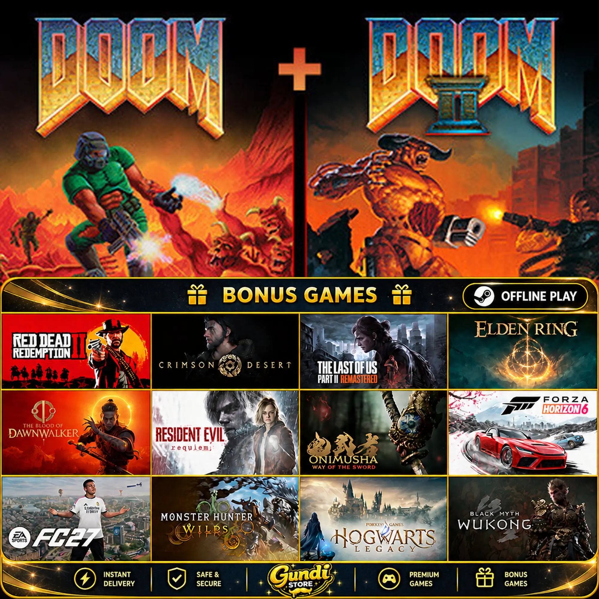 [AUTO CODE] - DOOM + DOOM II + BONUS GAME