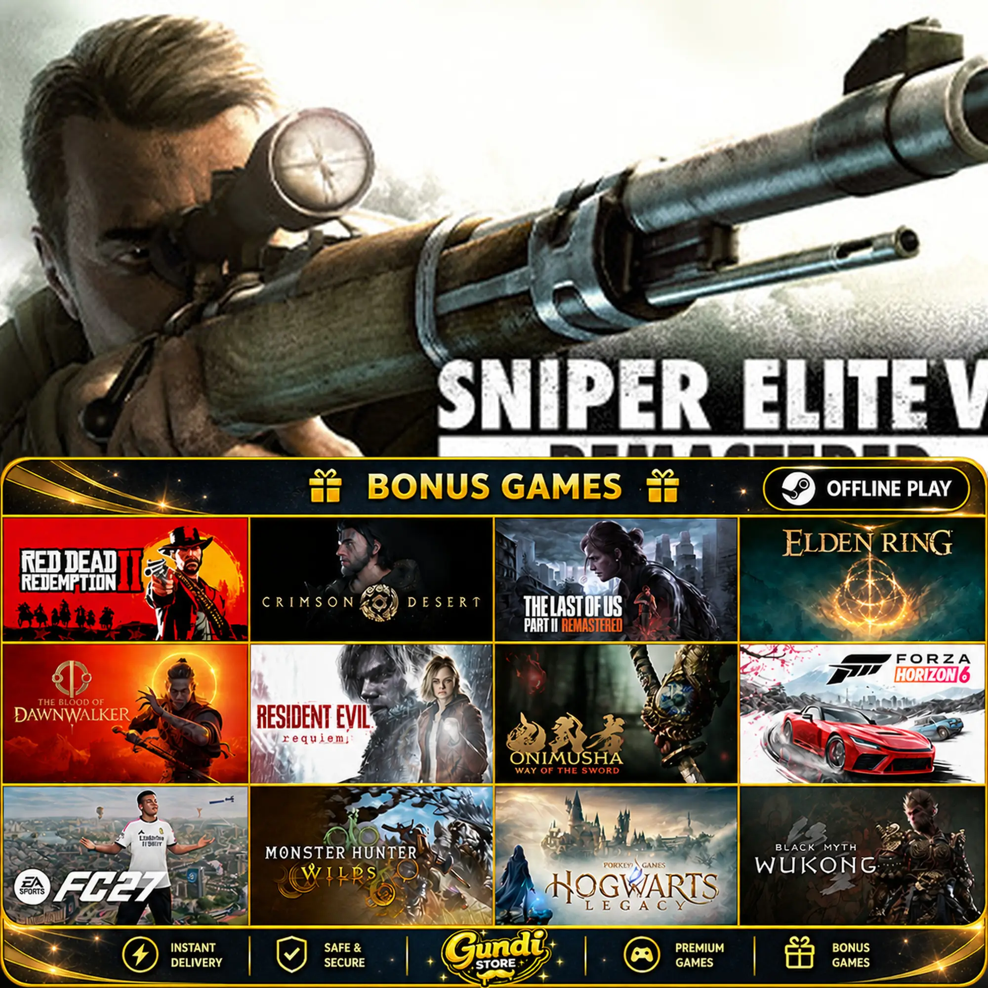 [AUTO CODE] - Sniper Elite V2 Remastered + BONUS GAME