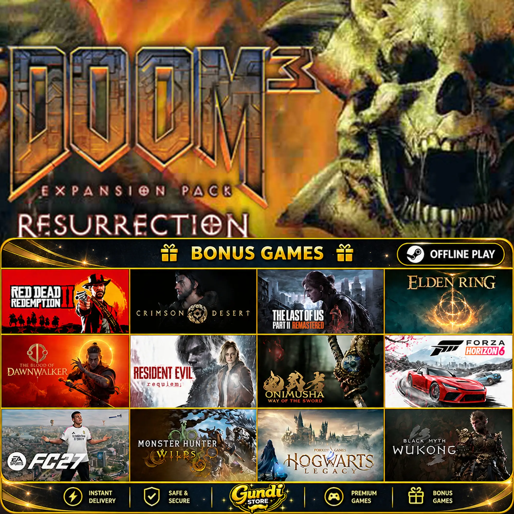 [AUTO CODE] - DOOM 3_ Resurrection of Evil + BONUS GAME