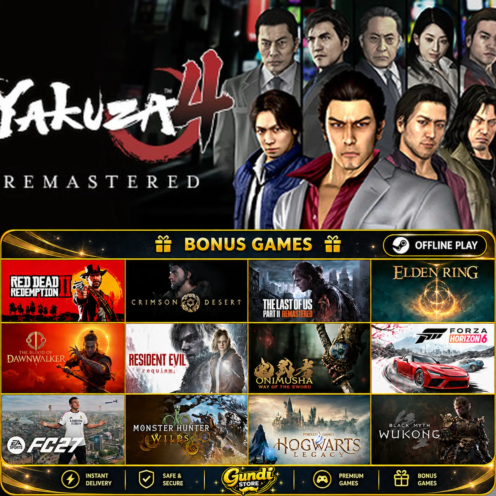 [AUTO CODE] - Yakuza 4 Remastered + BONUS GAME