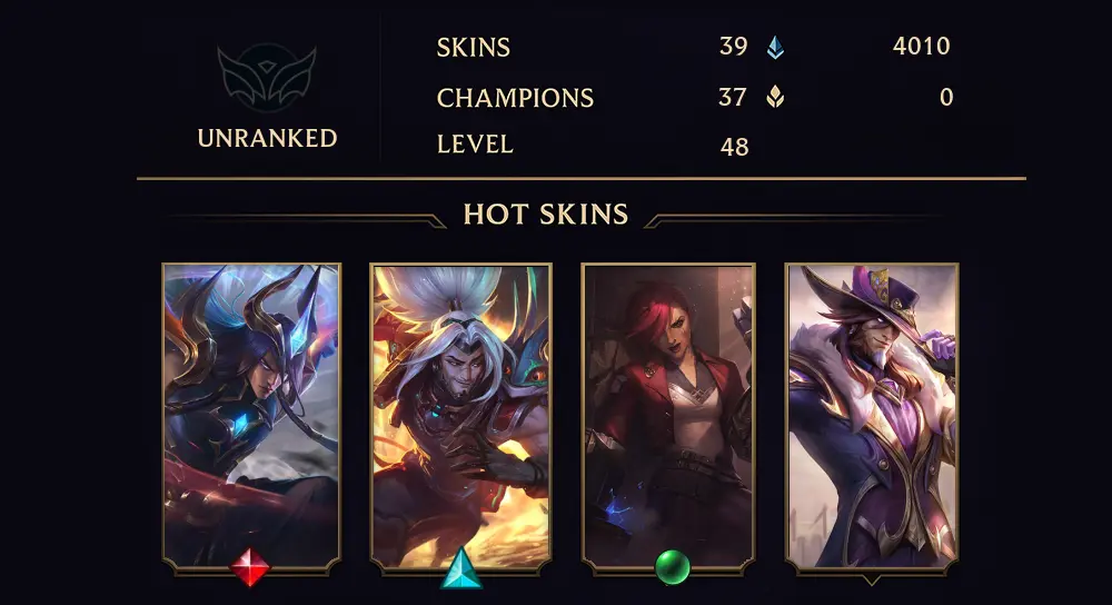 UNRANKED - 48 LVL - 39 SKIN