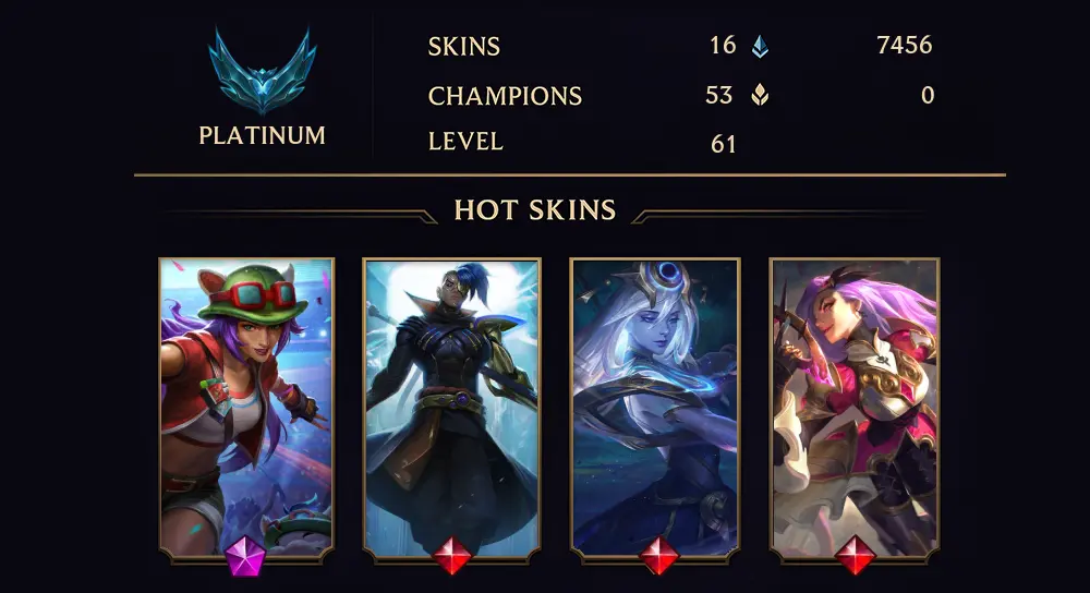 LAN - PLATINUM I - 61 LVL - 16 SKIN