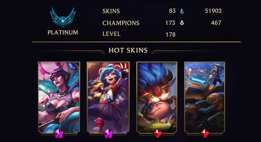 PLATINUM III - 178 LVL - 83 SKIN