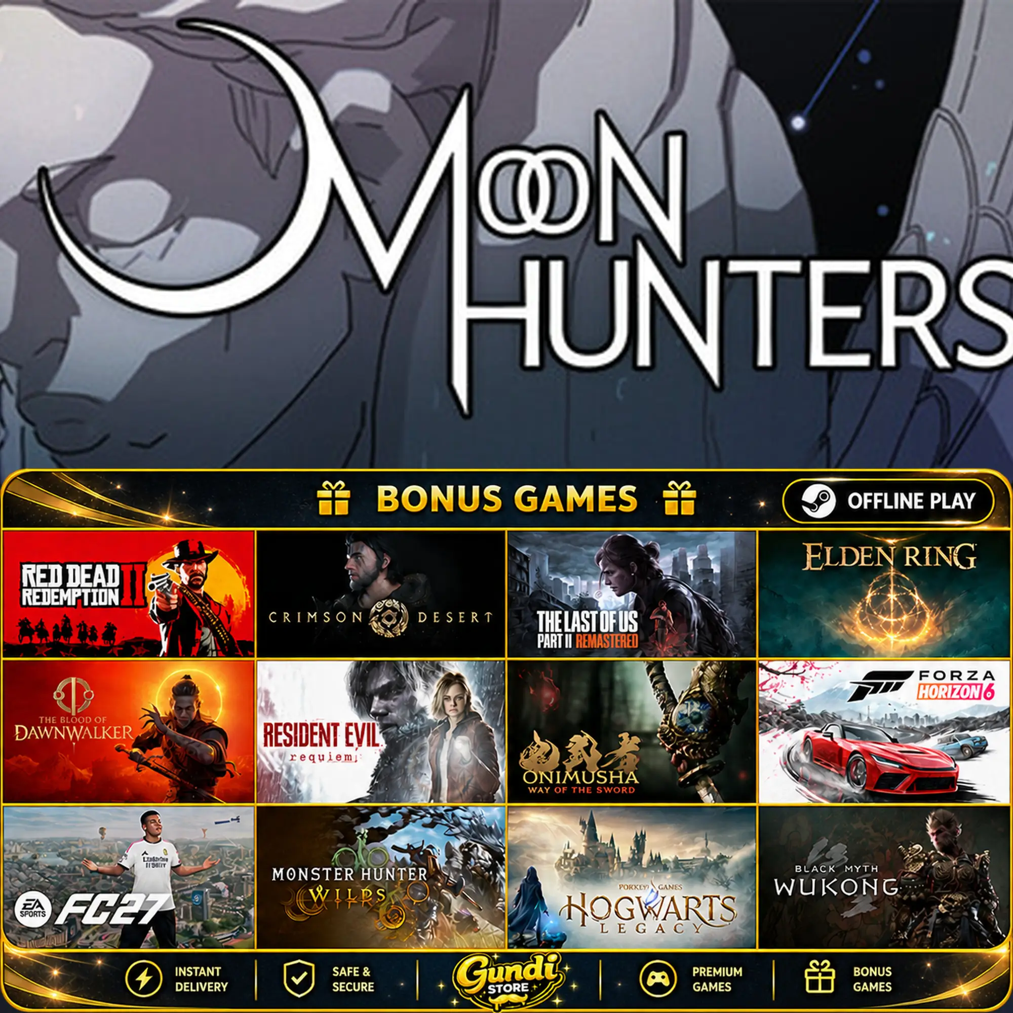 [AUTO CODE] - Moon Hunters + BONUS GAME