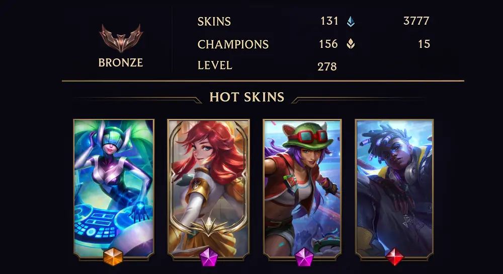 BRONZE I - 278 LVL - 131 SKIN