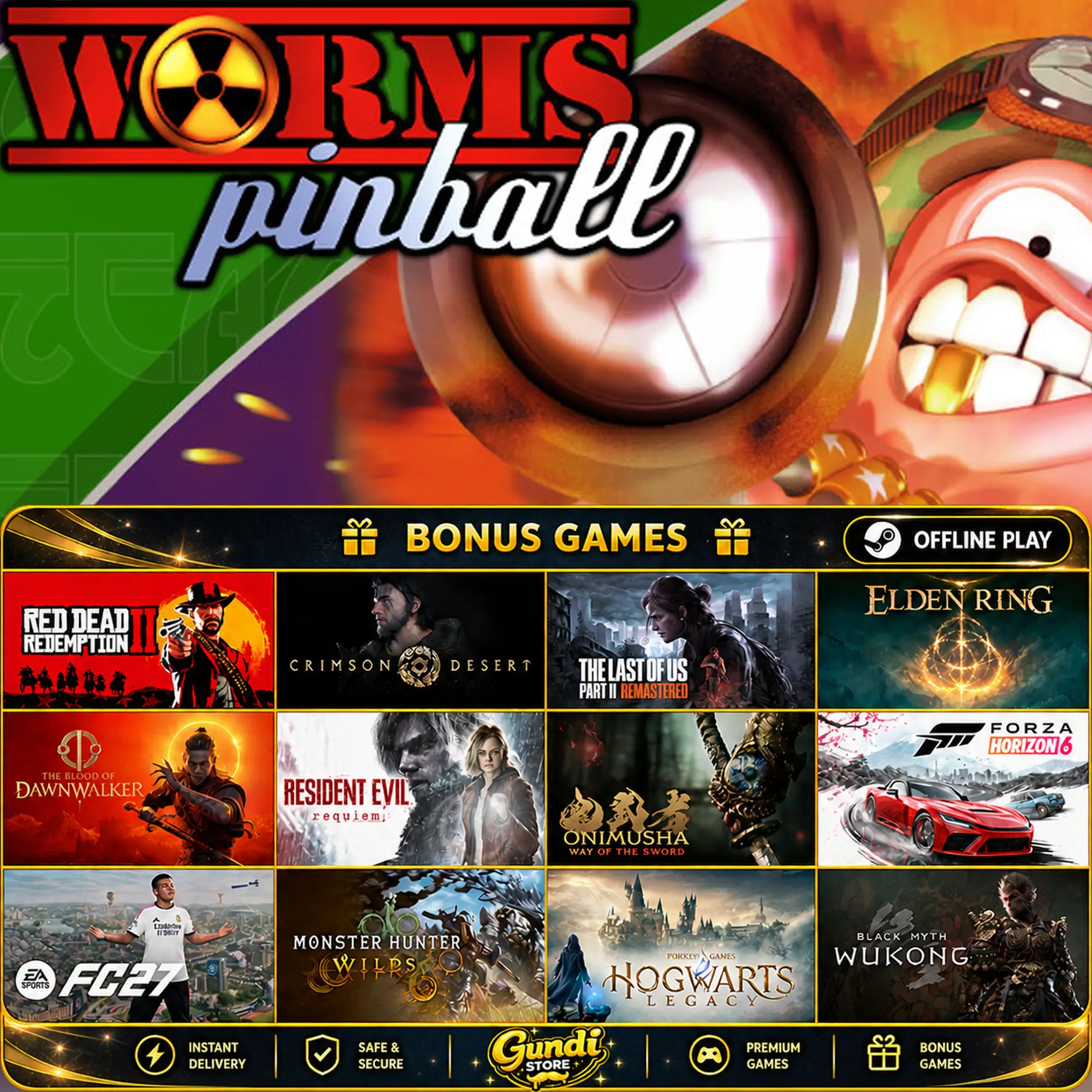 [AUTO CODE] - Worms Pinball + BONUS GAME