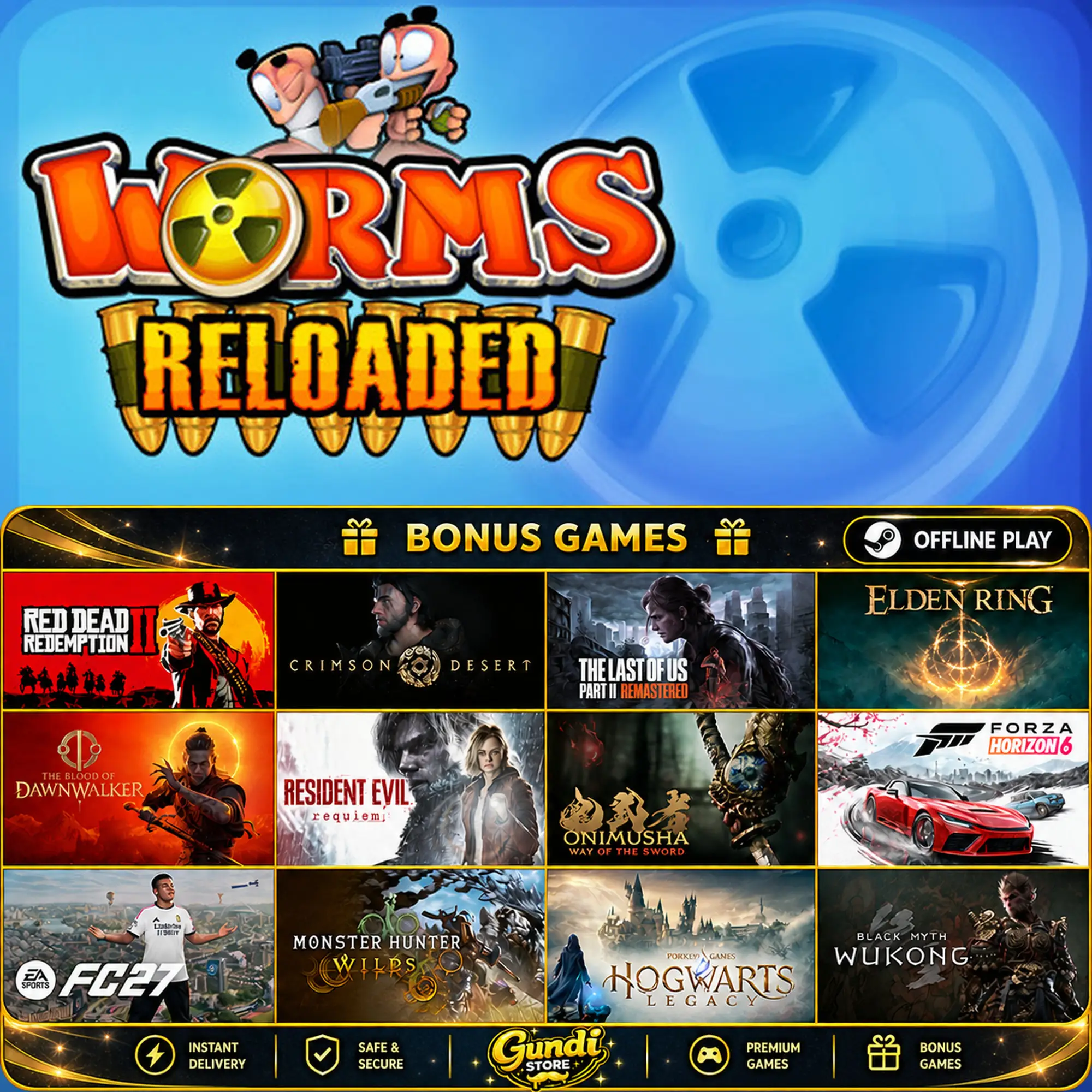 [AUTO CODE] - Worms Reloaded + BONUS GAME