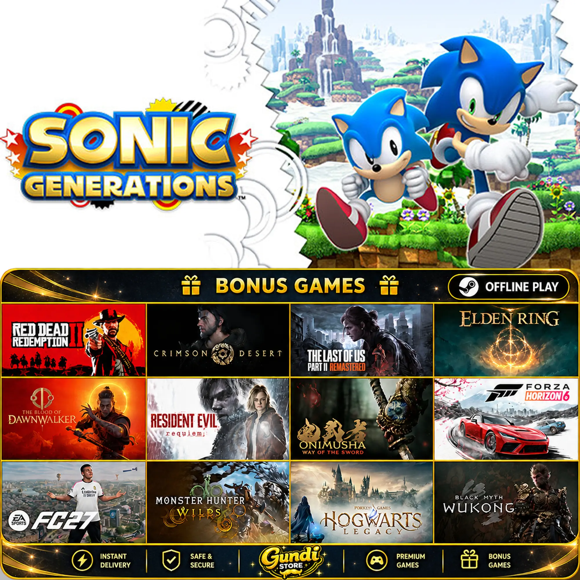 [AUTO CODE] - Sonic Generations + BONUS GAME