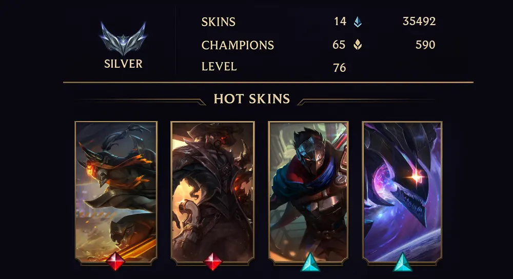 SILVER IV - 76 LVL - 14 SKIN