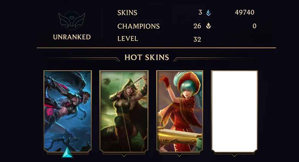 UNRANKED - 32 LVL - 3 SKIN
