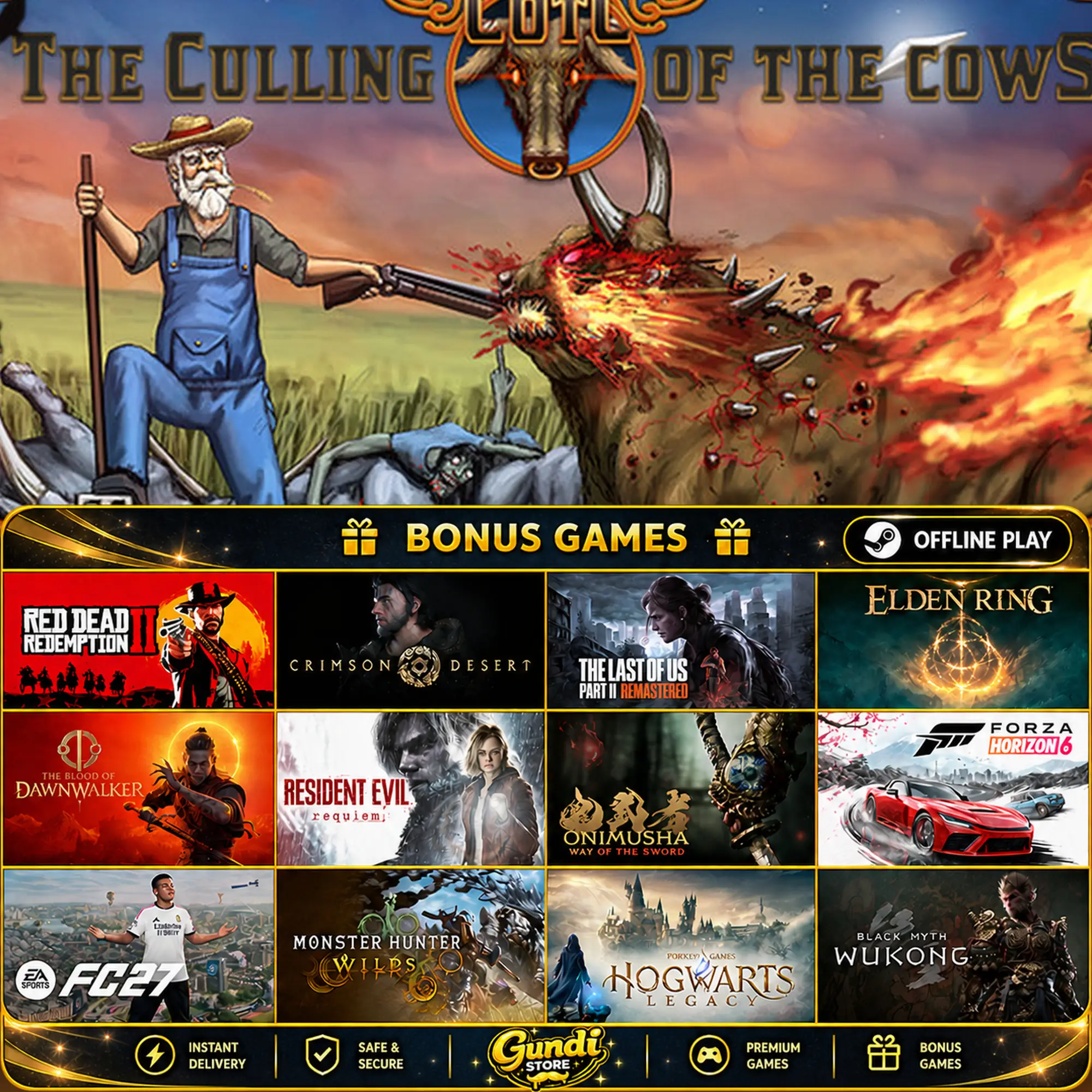 [AUTO CODE] - The Culling Of The Cows + BONUS GAME